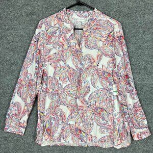 NWT RAFAELLA Long Sleeve Tunic SHIRT‎ MARSHMALLOW SIZE L